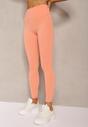 Pomarańczowe Sportowe Legginsy High Waist Quarefia