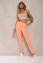 Pomarańczowe Sportowe Legginsy High Waist Quarefia
