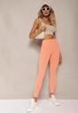 Pomarańczowe Sportowe Legginsy High Waist Quarefia