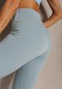 Niebieskie Sportowe Legginsy High Waist Quarefia
