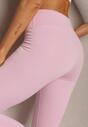 Jasnofioletowe Sportowe Legginsy High Waist Quarefia