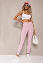 Jasnofioletowe Sportowe Legginsy High Waist Quarefia
