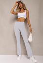 Jasnoniebieskie Spodnie Dzwony High Waist z Gumką w Talii Laramae