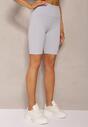 Jasnoniebieskie Szorty Typu Kolarki High Waist z Szeroką Gumką w Talii Nanseline