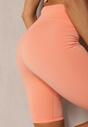 Pomarańczowe Szorty Typu Kolarki High Waist z Szeroką Gumką w Talii Nanseline