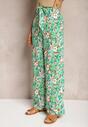 Zielone Spodnie z Szerokimi Nogawkami High Waist Eiren
