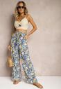Niebieskie Spodnie z Szerokimi Nogawkami High Waist Eiren