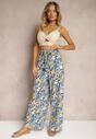 Niebieskie Spodnie z Szerokimi Nogawkami High Waist Eiren