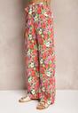 Czerwone Spodnie z Szerokimi Nogawkami High Waist Eiren