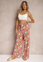 Czerwone Spodnie z Szerokimi Nogawkami High Waist Eiren