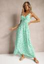 Zielona Taliowana Sukienka Letnia z Wiskozy Wenivia