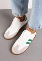 Biało-Zielone Sneakersy Sznurowane w Sportowym Stylu Mrefia