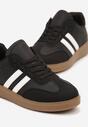 Czarne Sneakersy Sznurowane w Sportowym Stylu Mrefia