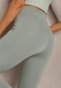 Ciemnozielone Sportowe Legginsy High Waist Quarefia