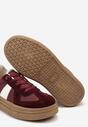Bordowe Sneakersy na Grubej Podeszwie z Ozdobnymi Przeszyciami Ysdole