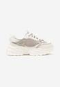 Szare Sneakersy na Platformie z Przeszyciami Pod Kostkę Benasia