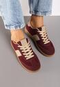 Bordowe Sznurowane Buty Sportowe Sneakersy na Płaskiej Podeszwie Morali