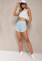 Jasnoniebieskie Dresowe Szorty z Bawełny High Waist z Gumką w Pasie Nevelixa