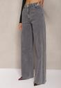 Ciemnoszare Bawełniane Szerokie Jeansy High Waist Navillo
