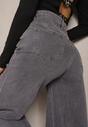 Ciemnoszare Bawełniane Szerokie Jeansy High Waist Navillo