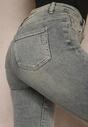 Ciemnoszare Skinny Jeansy z Bawełny High Waist Navilare