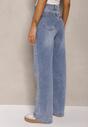 Jasnoniebieskie Szerokie Jeansy z Dodatkiem Bawełny High Waist Otharia