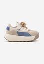 Ciemnobeżowe Buty Sportowe Sneakersy na Platformie ze Sznurowaniem Piricea
