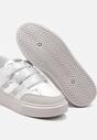 Srebrne Sneakersy na Platformie na Rzep Ozdobione Brokatem Navidemi