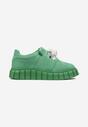 Zielone Wsuwane Sneakersy na Platformie z Kryształkami Alexelina