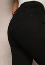 Czarne Skinny Jeansy z Dodatkiem Bawełny High Waist Eviloria