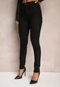 Czarne Jeansy Skinny High Waist z Bawełną Evithas