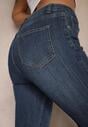 Niebieskie Jeansy Skinny High Waist z Bawełną Evirinase