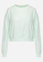 Miętowa Bluza z Bawełną ze Ściągaczami przy Rękawach i w Pasie Alberia