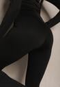 Czarne Rozciągliwe Spodnie High Waist o Fasonie Dzwonów Erissine