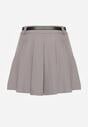 Szare Spódnico-Spodenki High Waist z Plisowaniem Wykończone Paskiem Eviennes