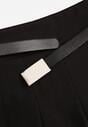 Czarne Spódnico-Spodenki High Waist z Plisowaniem Wykończone Paskiem Eviennes