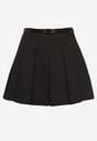 Czarne Spódnico-Spodenki High Waist z Plisowaniem Wykończone Paskiem Eviennes