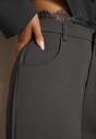 Szare Garniturowe Spodnie z Koronką o Szerokim Kroju High Waist Nevisha
