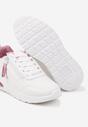 Biało-Różowe Sneakersy na Platformie z Przezroczystą Wstawką i Suwakiem z Napisami Valentinae