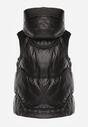 Czarna Kamizelka z Kapturem Wykończona Ściągaczami Timamar