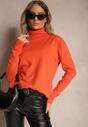 Pomarańczowy Klasyczny Golf Longsleeve z Dodatkiem Wiskozy Leriona