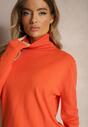 Pomarańczowy Klasyczny Golf Longsleeve z Dodatkiem Wiskozy Leriona