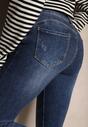 Niebieskie Jeansy Skinny z Bawełny High Waist z Przetarciami Erilisa