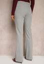 Jasnoszare Garniturowe Spodnie High Waist Dzwony Irithaela
