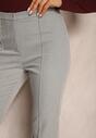 Jasnoszare Garniturowe Spodnie High Waist Dzwony Irithaela