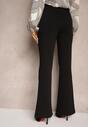 Czarne Garniturowe Spodnie High Waist Dzwony Irithaela