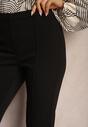 Czarne Garniturowe Spodnie High Waist Dzwony Irithaela