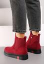 Bordowe Botki Typu Sztyblety z Kolorową Wstawką w Podeszwie Teralise