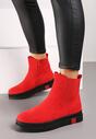 Czerwone Botki Typu Sztyblety z Kolorową Wstawką w Podeszwie Teralise