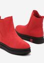 Czerwone Botki Typu Sztyblety z Kolorową Wstawką w Podeszwie Teralise